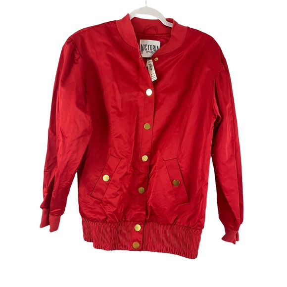 Victoria's Secret Jackets & Blazers - XS NWT Red Victoria Secret Sport Red Bomber Jacket Gold Hardware Lightweight